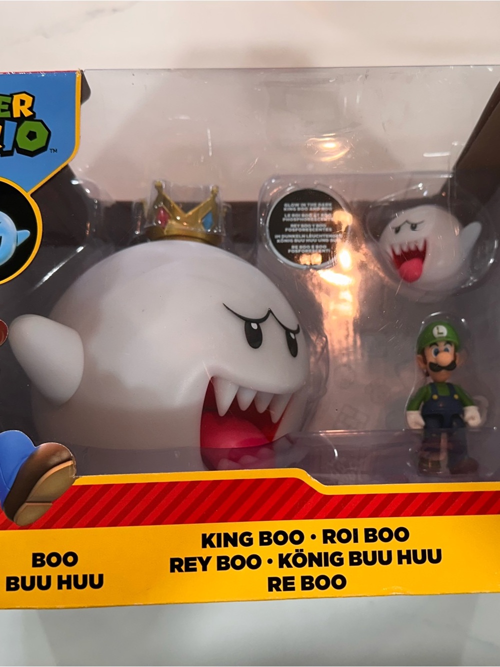 Nintendo King Boo & Luigi Figure Set - White, Green, Gold, Red